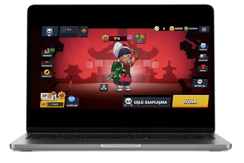 Nulls Brawl PC ekran görüntüsü – özel karakterle oyun arayüzü.