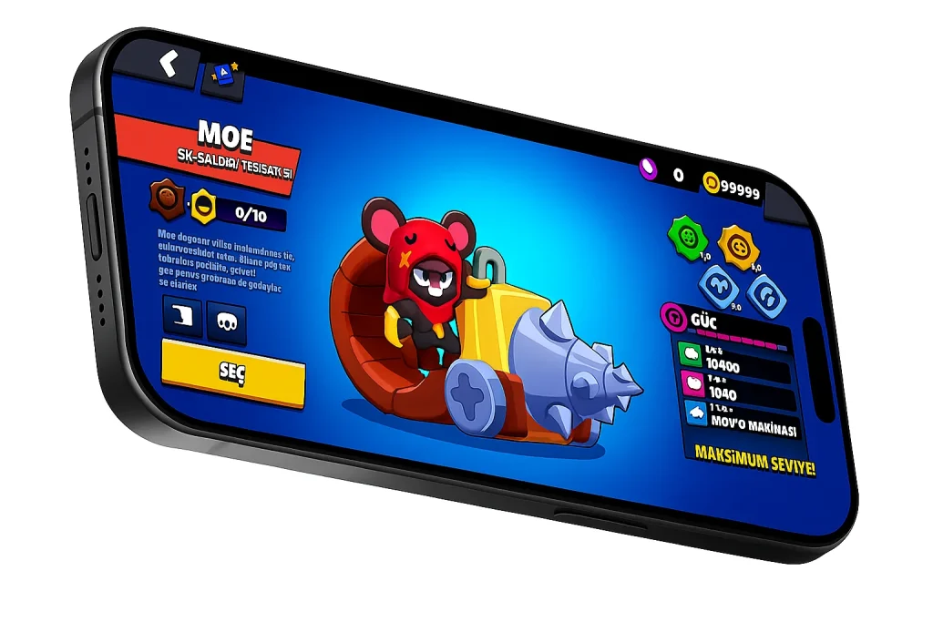 Mobilde Nulls Brawl oynanışı – karakter seçim ekranı